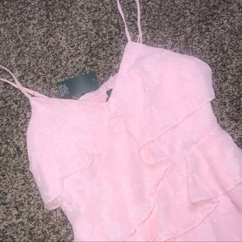 Wild Fable Ruffled Pink Boho Midi Dress  Size Large | NWT - Picture 5 of 8